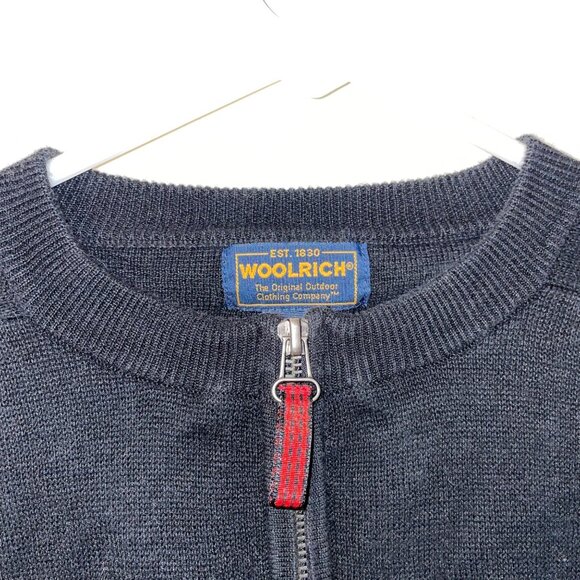 Woolrich Womens XL Black Zip-Up Sweater Floral Embroidery - Picture 3 of 7